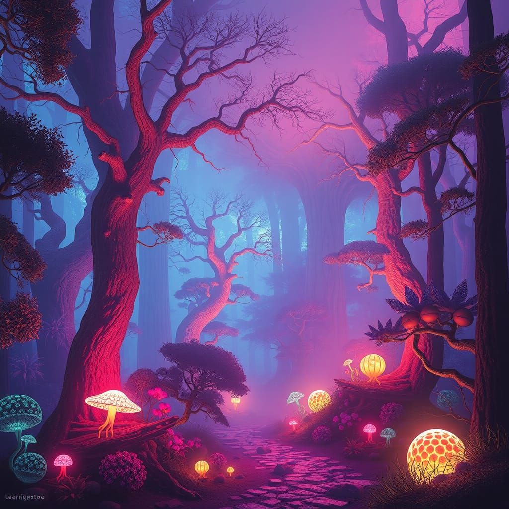 Ethereal Forest of Luminescent Life