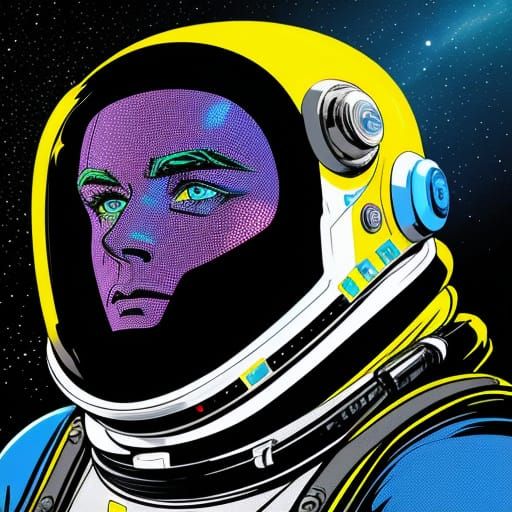 Vibrant Pop Art Spacesuit Close-up