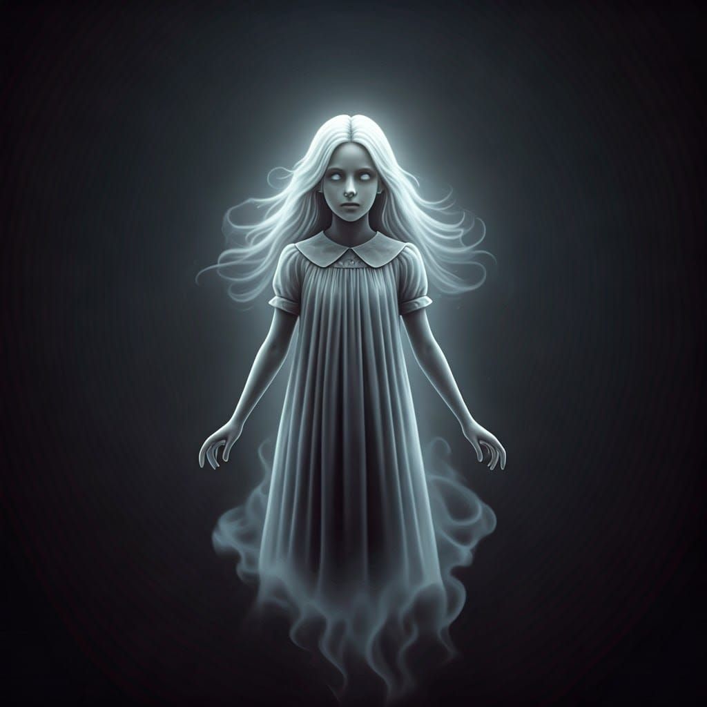Ethereal Ghost Girl in Dark, Gothic Horror Style