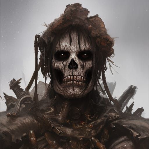 Decaying Armored Skeleton Portrait in Fantasy Style