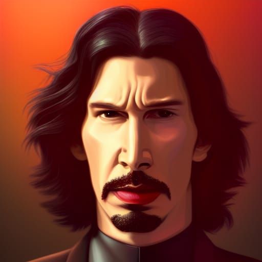 Adam Driver as Krampus in Comic Book Art