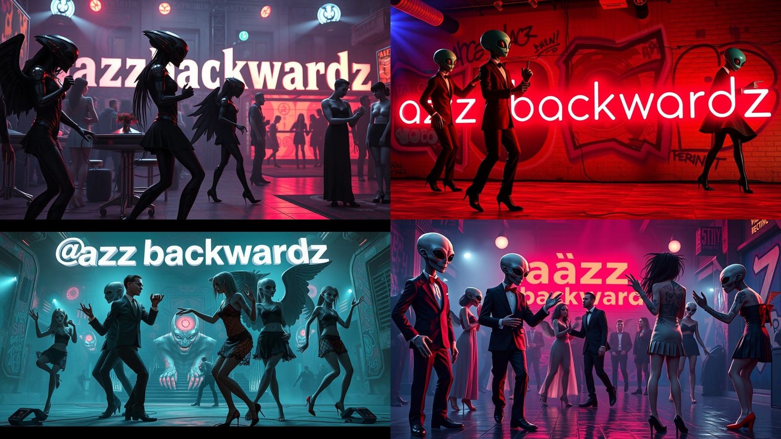 Aliens and Goth Angels Rave in Graffiti Art