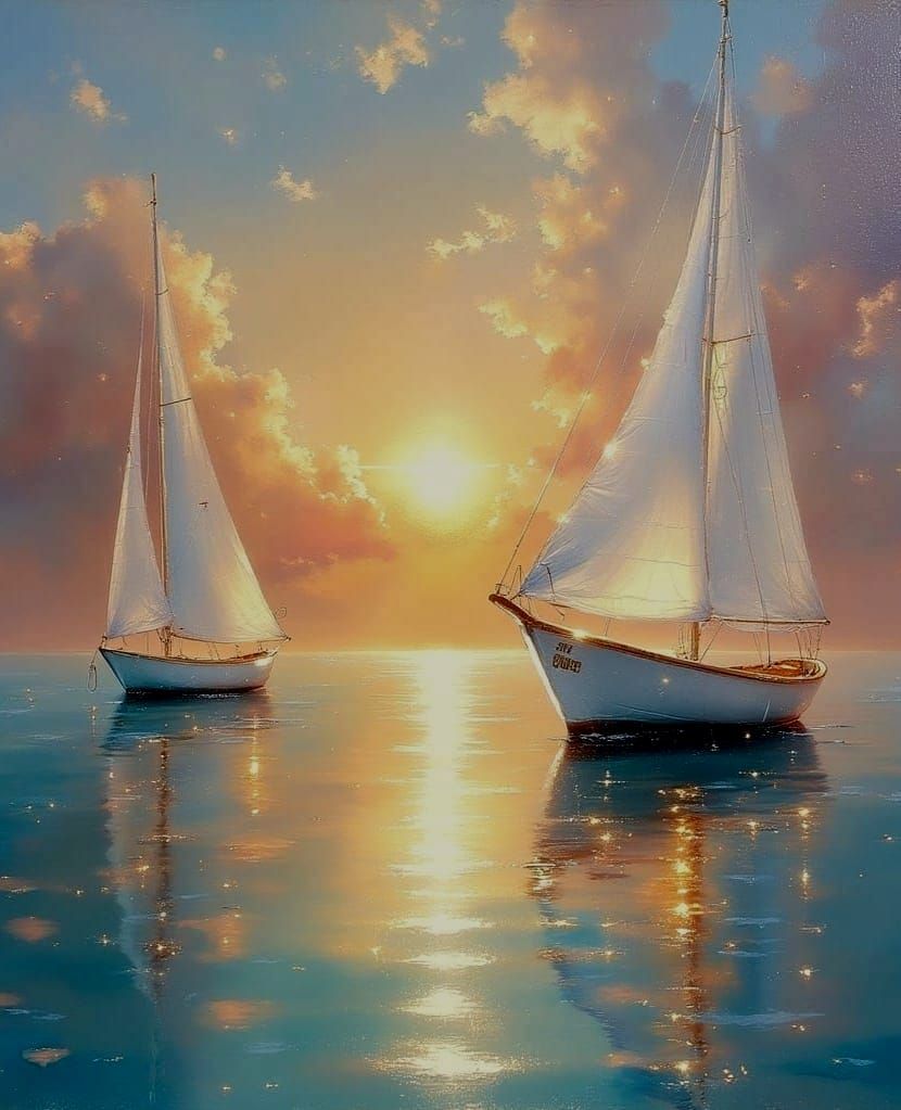 Iridescent Sunset Sailing
