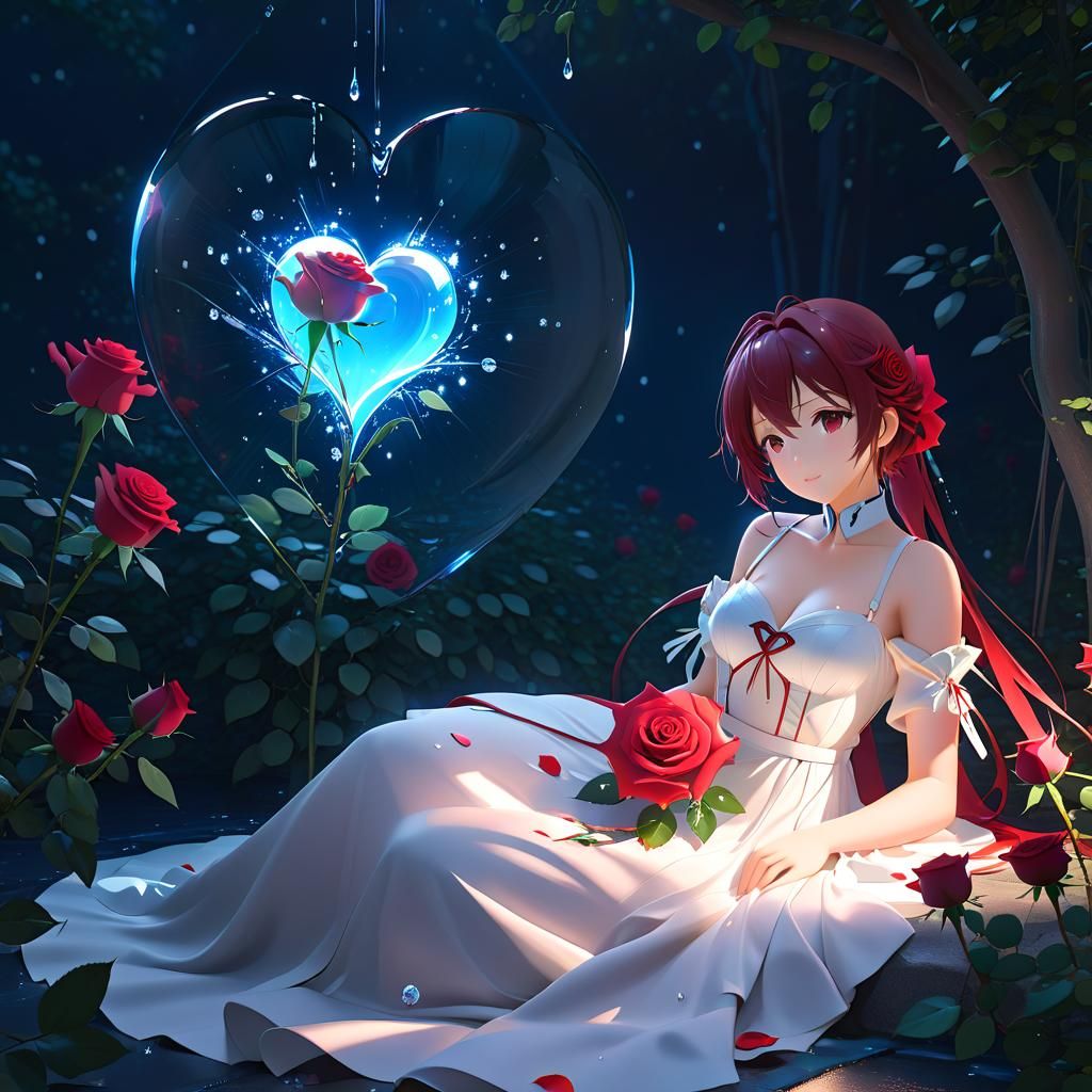 Maiden's Heart: 3D Anime Rose in Bloom