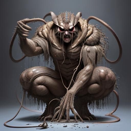 Hyperrealistic Grand Daddy Long Legs in Unclean Toilet