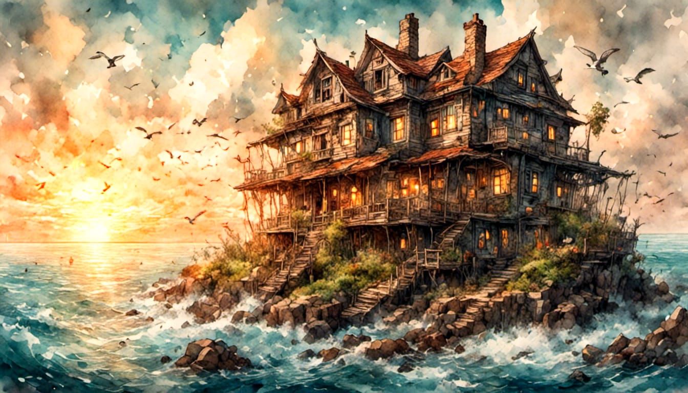 Island House: Detailed Matte Painting in Unreal Engine