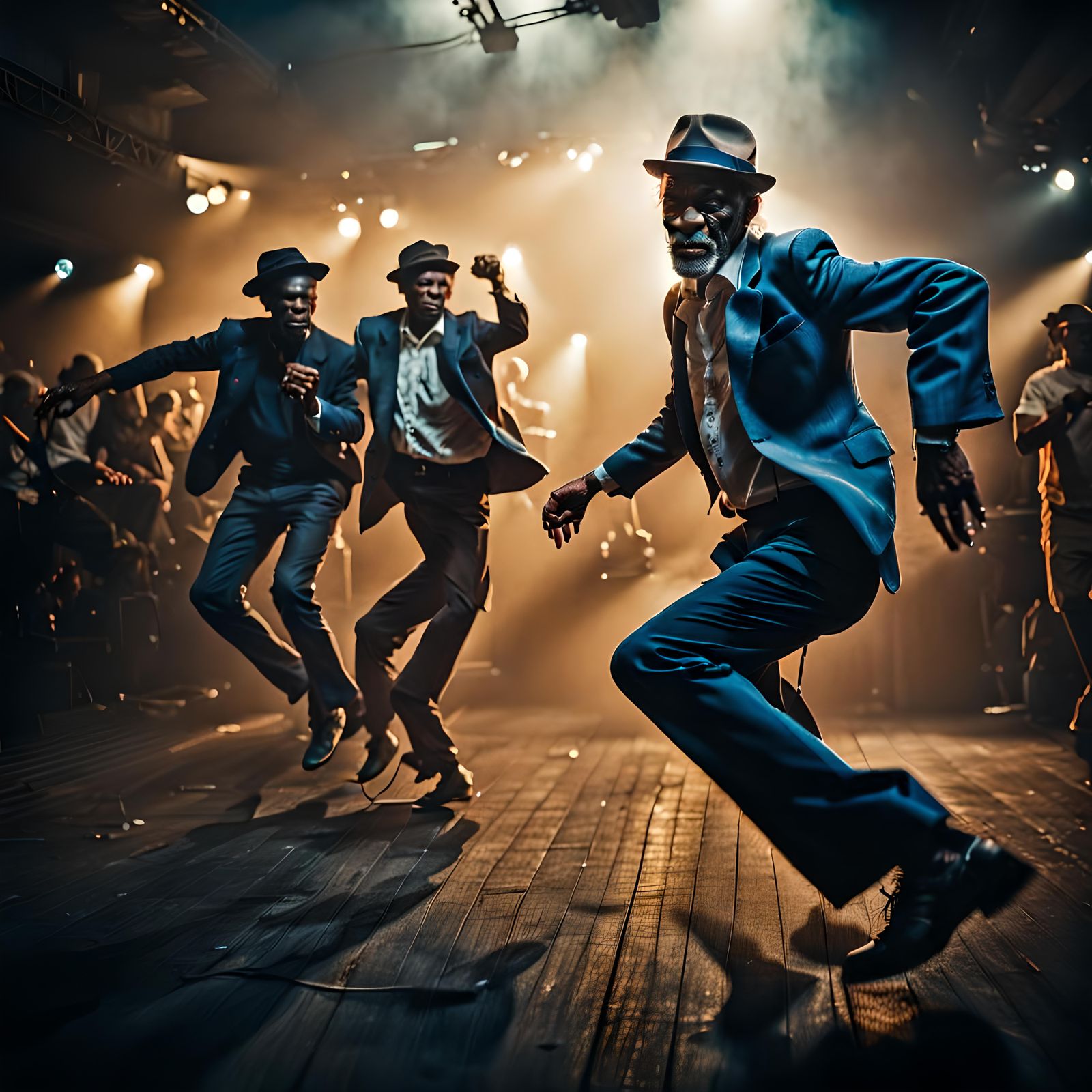 Dynamic Portrait Dancing the Blues in Hyperrealism