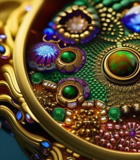 Biomechanical Petri Dish with Fractal Gems in Hyperrealism