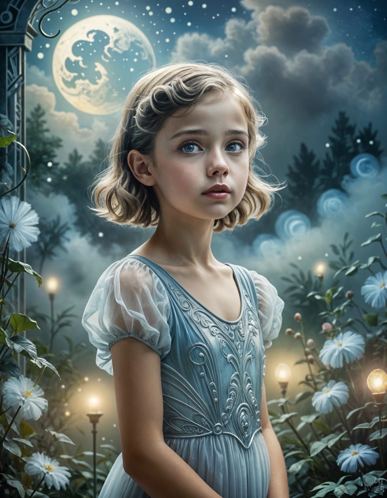 Age Regression in Art Deco Airbrush Style