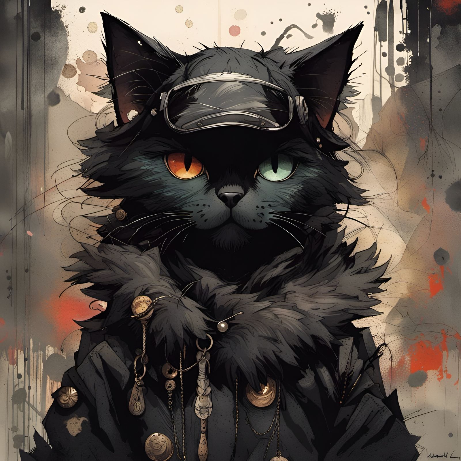 Anthropomorphic Furry Cat as Detailed Digital Art
