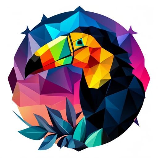Geometric Toco Toucan in Suprematism Style