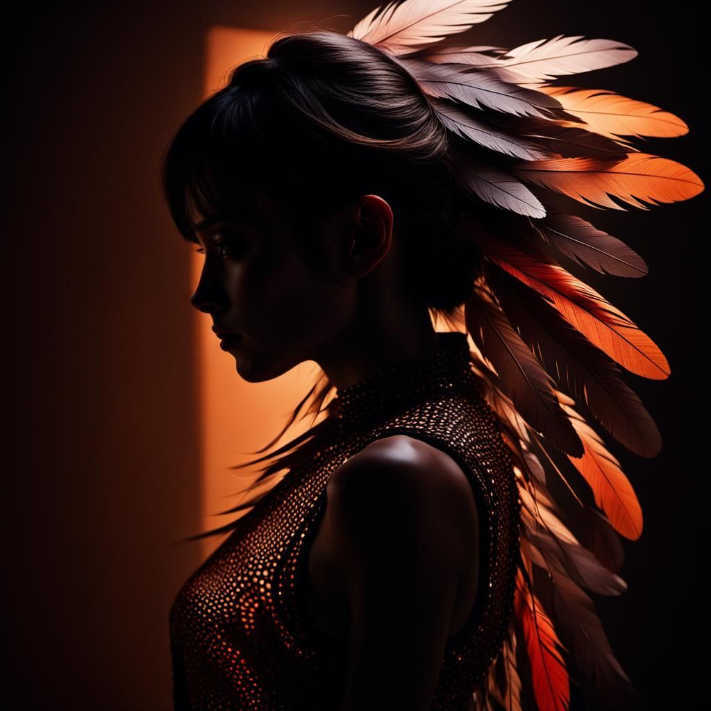 Shadow Art: Fashion Silhouette in Warm, Dim Light