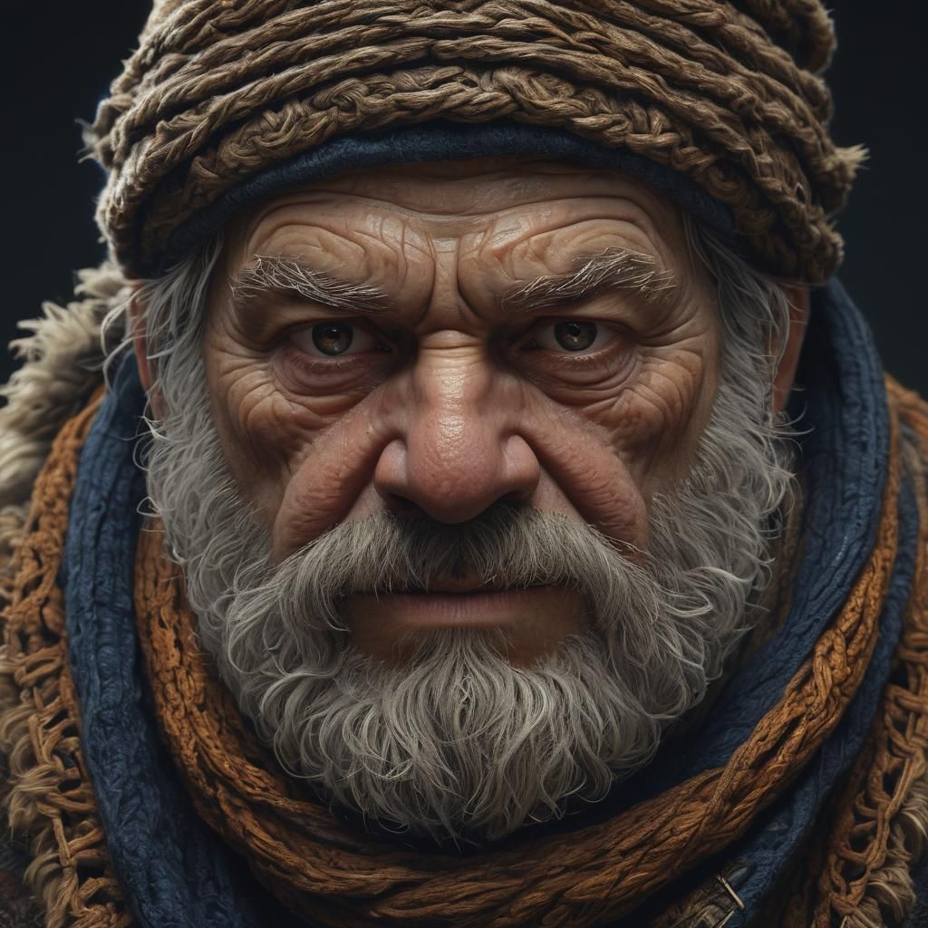 Detailed Dark Fantasy Portrait of a Dwarf Abjurer