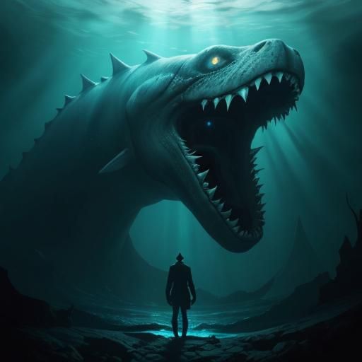 Bermuda Triangle: Swimmer and Colossal Sea Monster