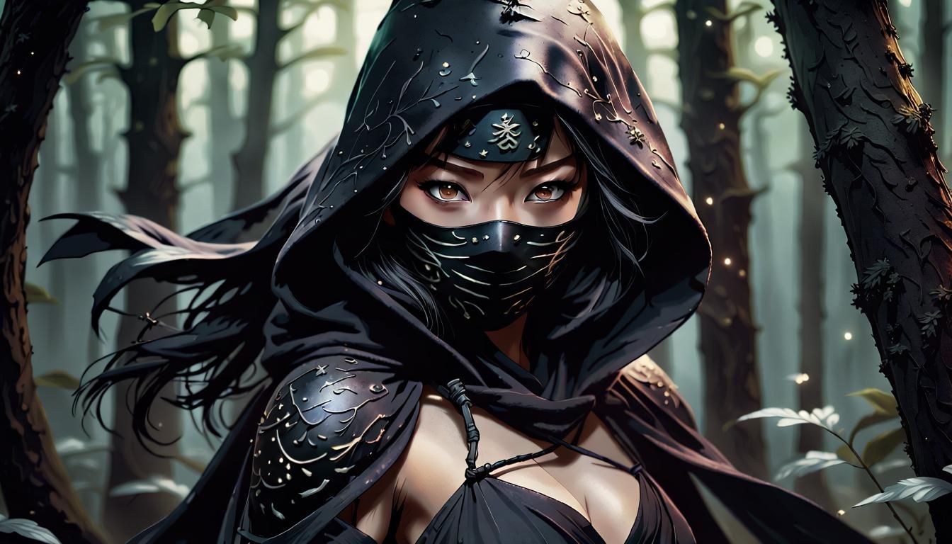 Ninja in Primeval Forest: Fractal Abstract Style