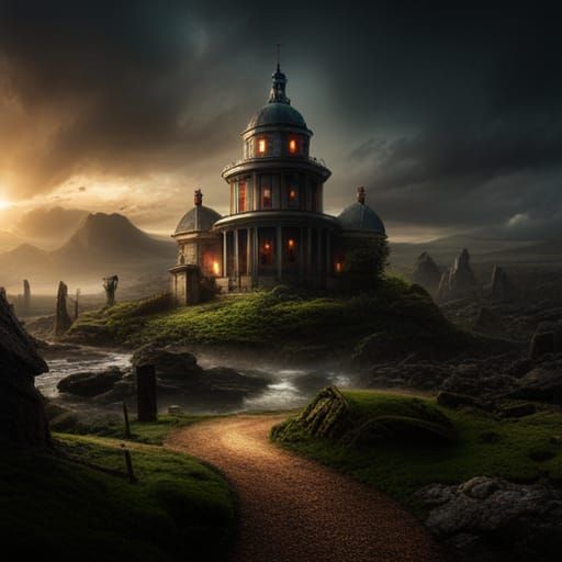 Horror House in Wonderland: Digital Matte Painting