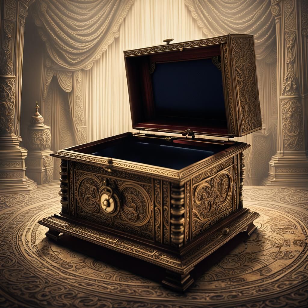 Haunting Antique Music Box in Cinematic Style