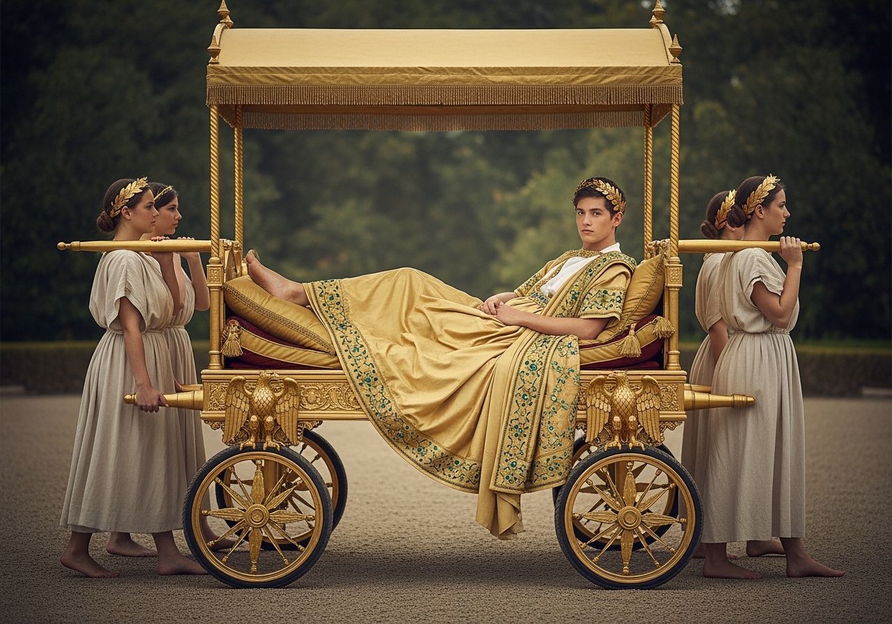 Opulent Roman Emperor on Imperial Litter