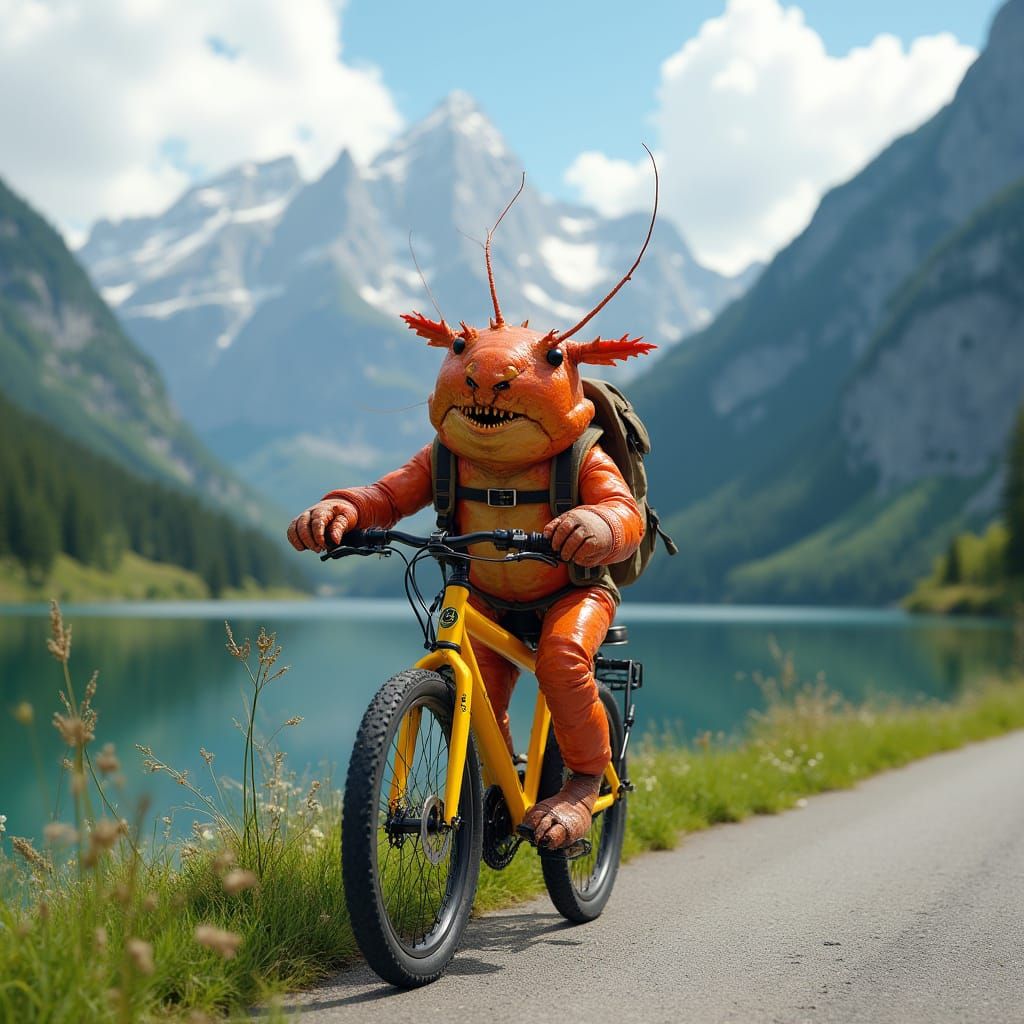 Surreal Lobster Pedals Through Swiss Alps in Photorealistic ...