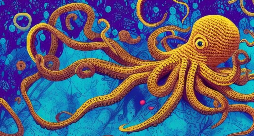 Crochet yarn octopus