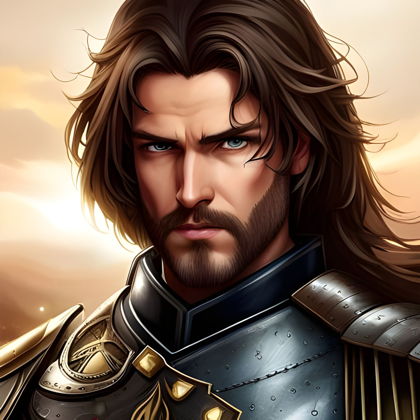 Detailed Medieval Knights Portrait in Hyperdetailed Style