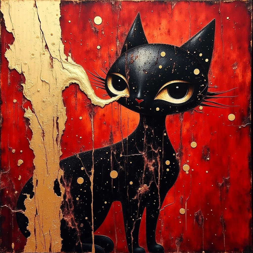 Gothic Artwork with Metallic Gold Accents