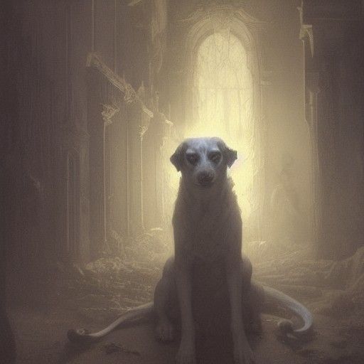 Ghost Dog in Horror Style