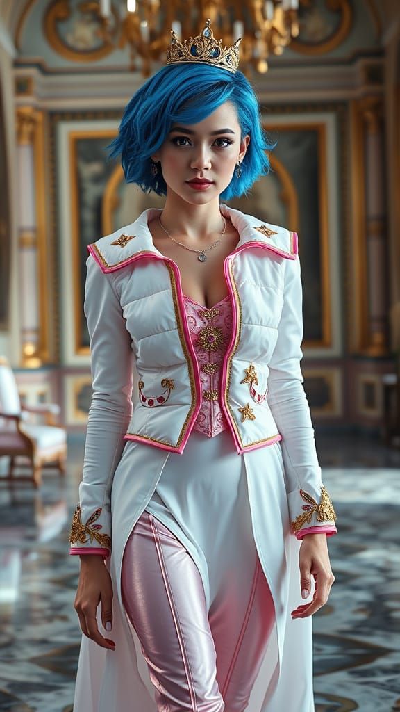 Elegant Princess in Baroque Castle