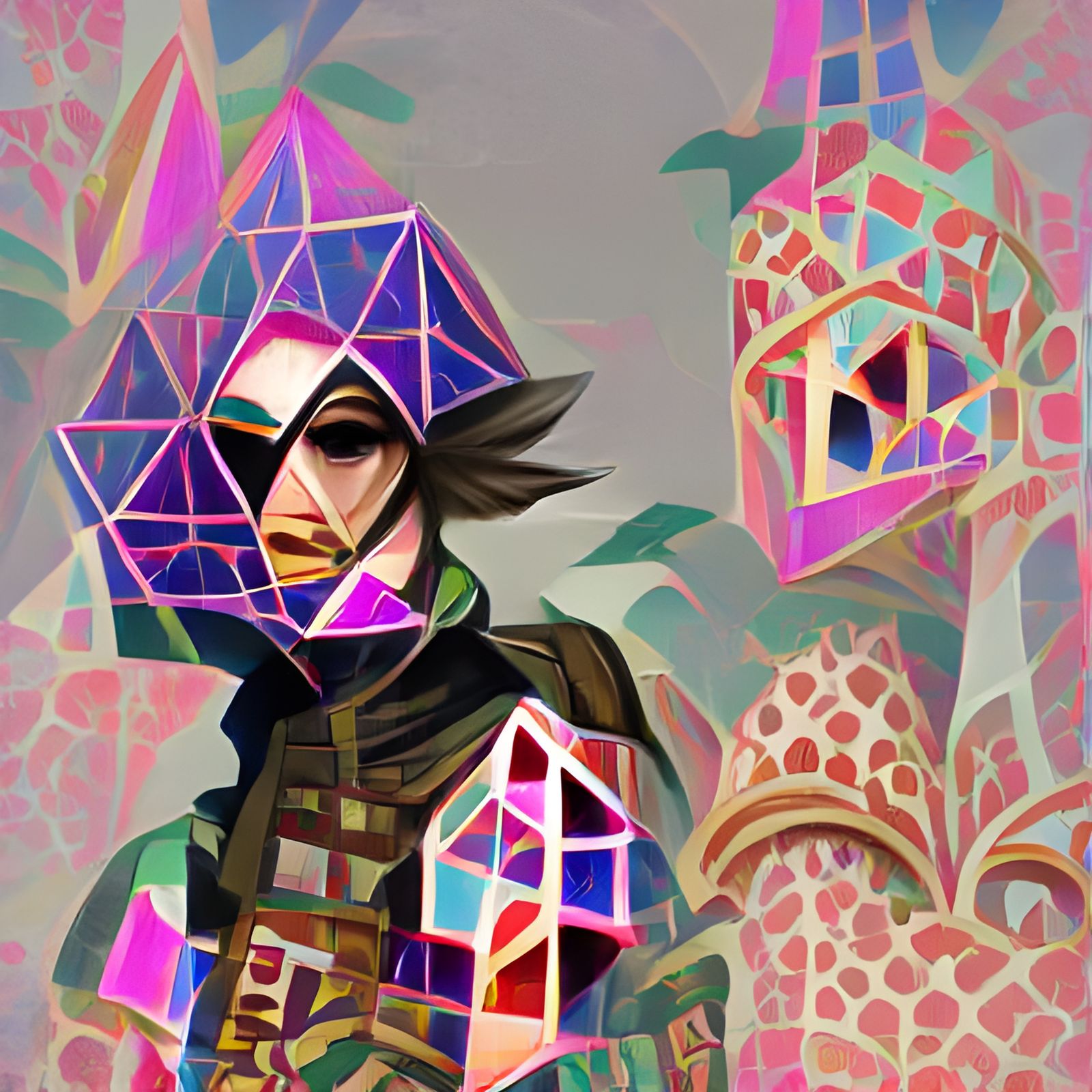 Fantasy Rogue in Sinister Geometric Maximalist Realm