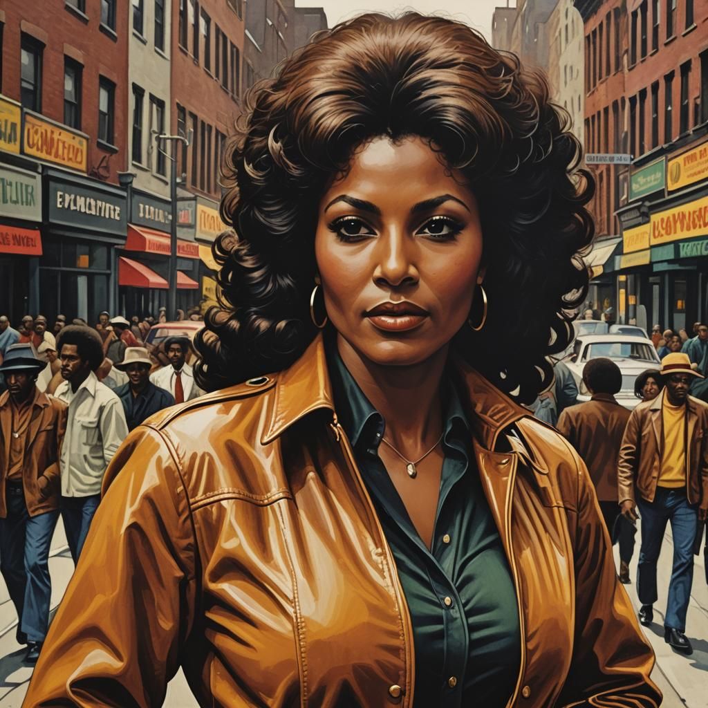 Pam Grier in Harlem: Blaxploitation-Era Illustration