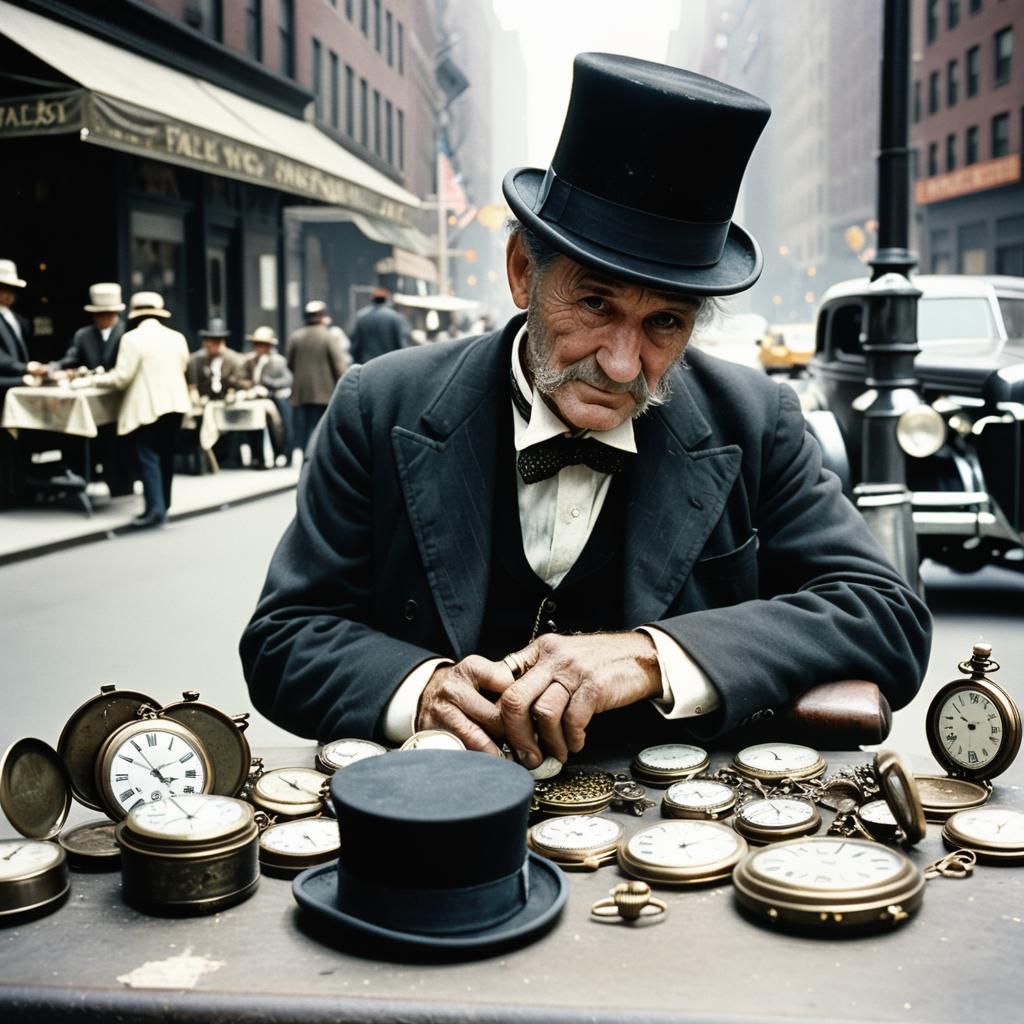 Pocket Watch Seller in Old New York