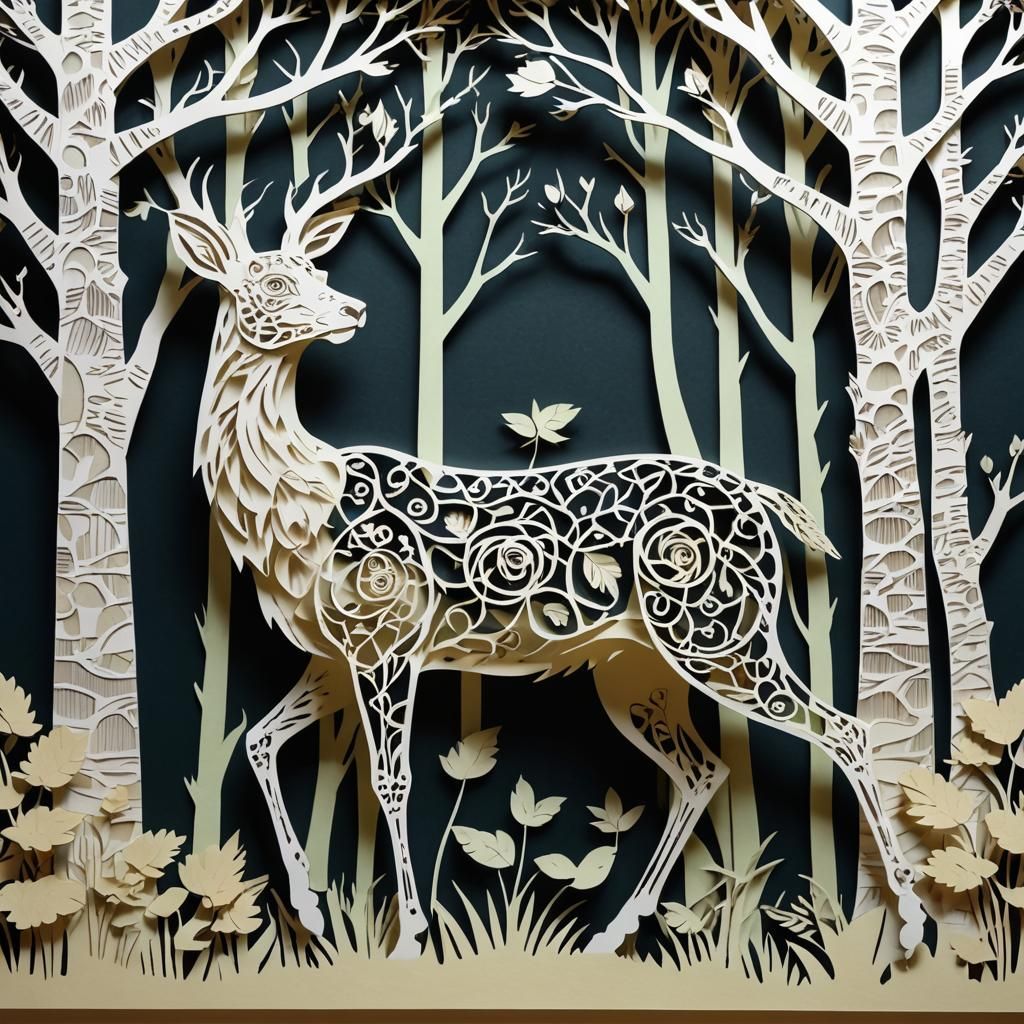 Dichromatic Paper Cutting Art: Rotunda in Rose