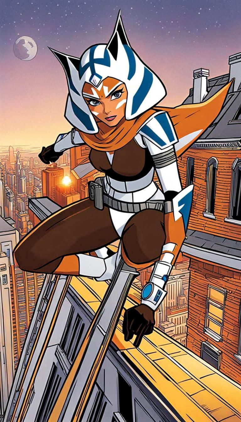 Ahsoka Tano as Batgirl: Cinematic Digital Art