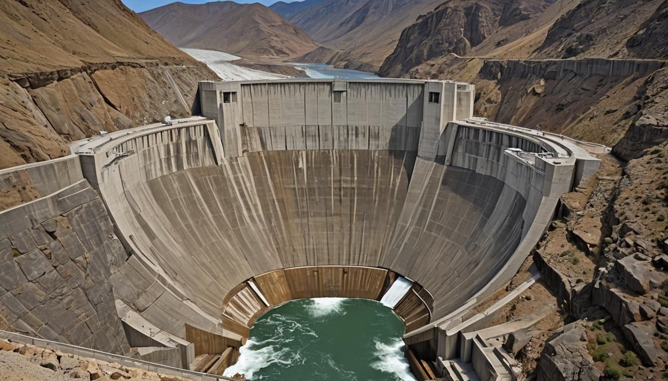 Hydroelectric Dam: Engineering Marvel in Mountain Valley