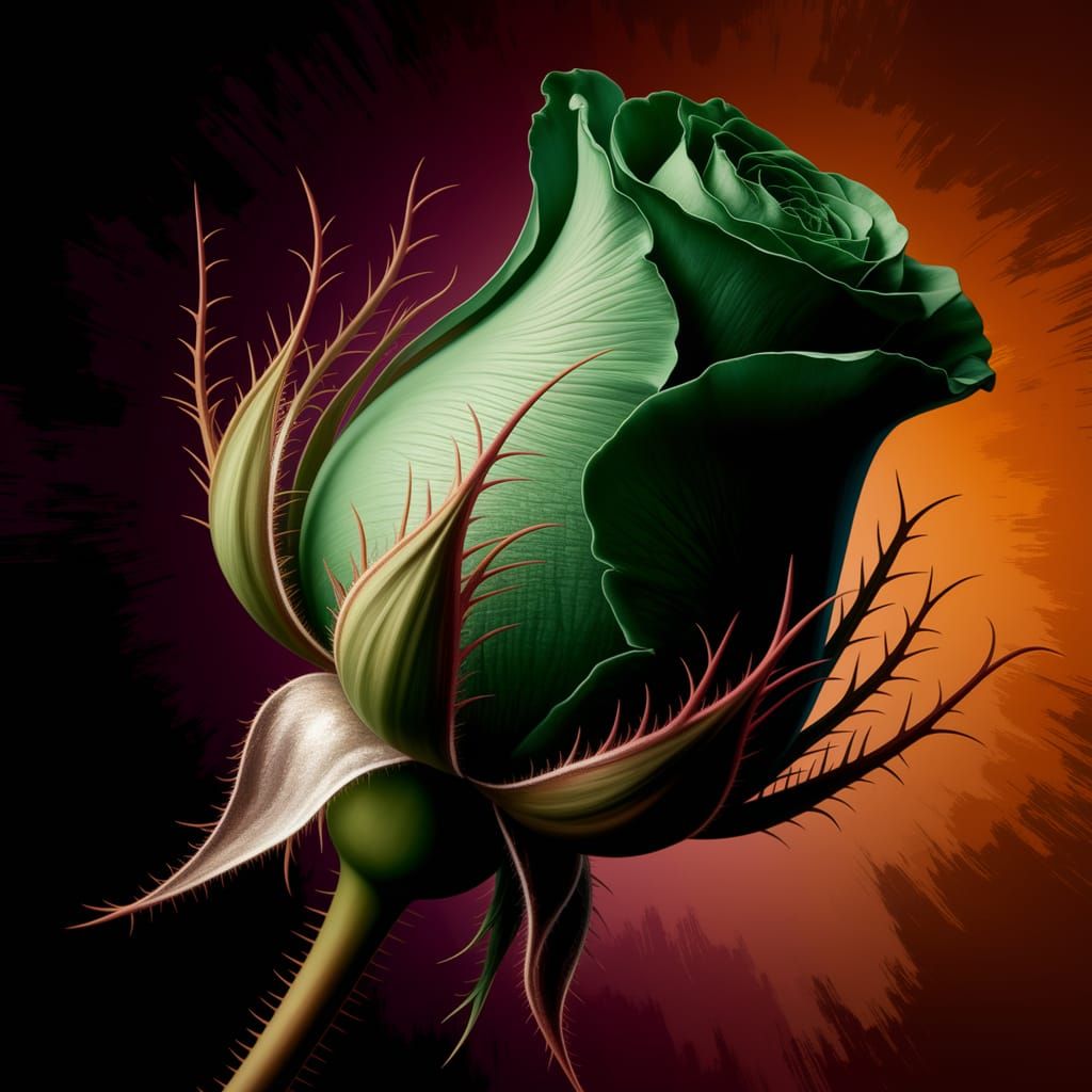 Emerald Rosebud in Luxurious Renaissance Style