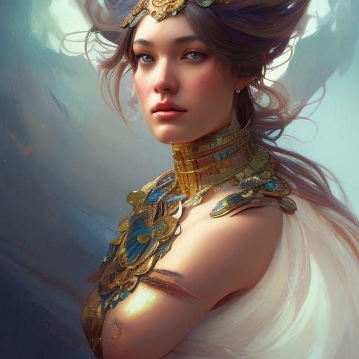 Goddess of Martial Arts Portrait in Digital Art Style