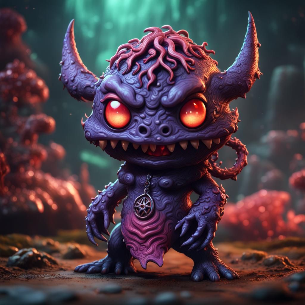Demonic Chibi Kappa: Detailed Matte Painting