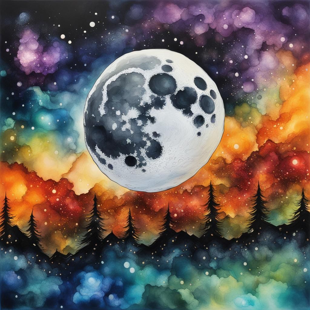 Hyperrealistic Moon Emerges from Another Dimension
