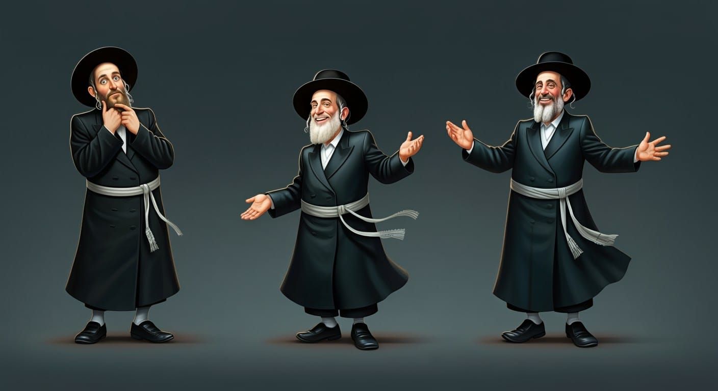 Mystical Hasidic Figure in Contemplation