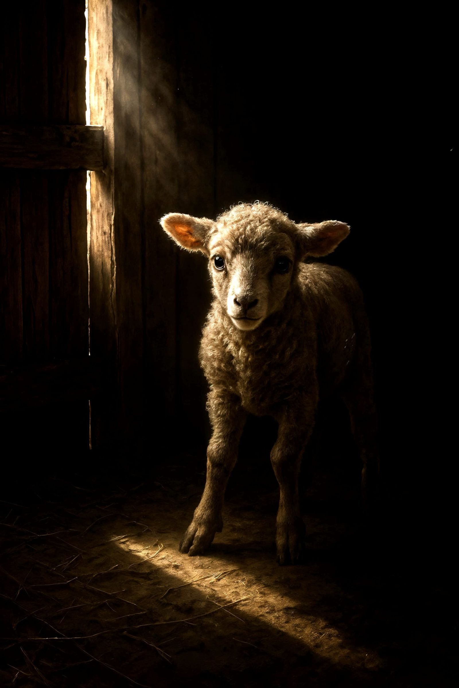 Lamb in Shadow: A Moment of Quiet Dread