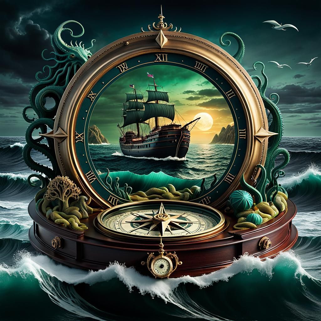 Surreal Seascape Emerges from Enchanted Compass