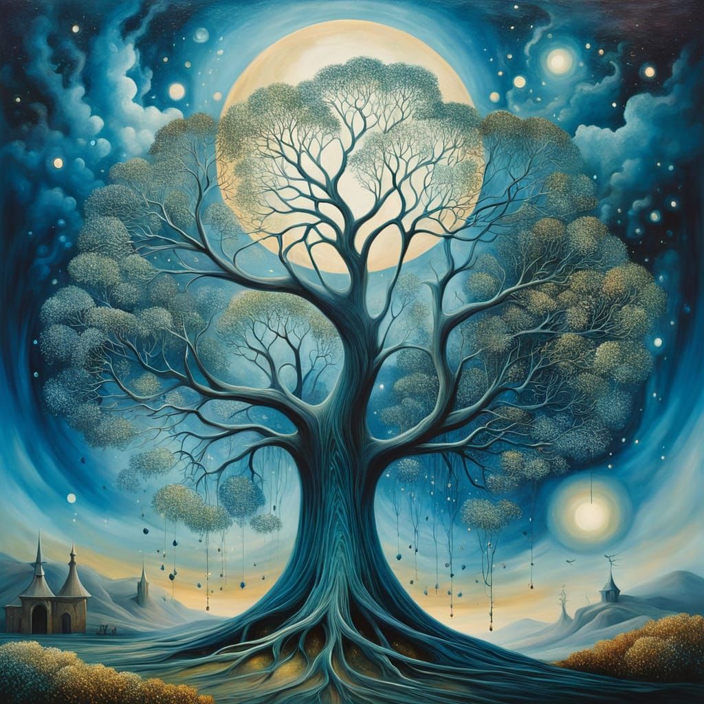 Surreal Voice Over Desolate Landscape Oil Painting