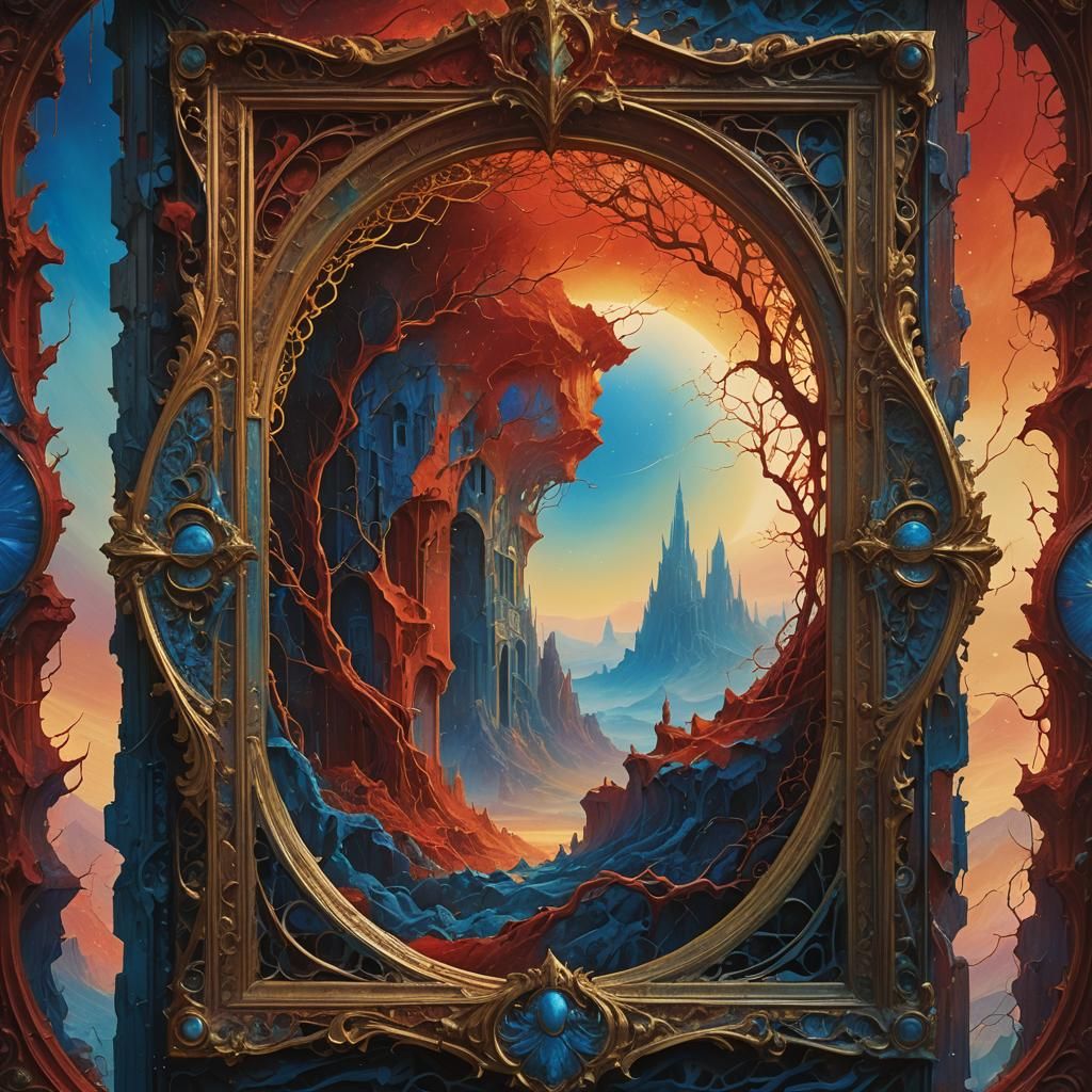 Ornate Fantasy Frame with Iridescent Colors