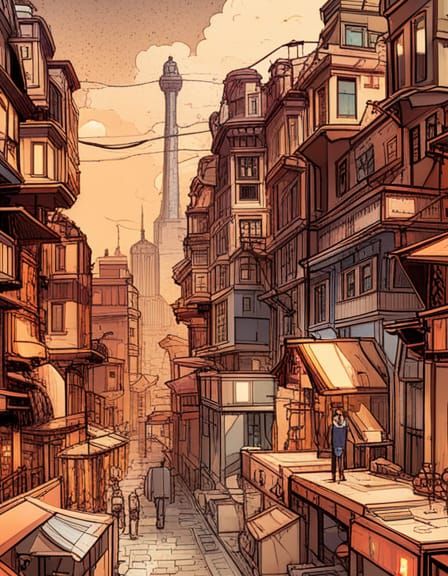 Detailed Hyperrealistic Architecture in Splash Art Style