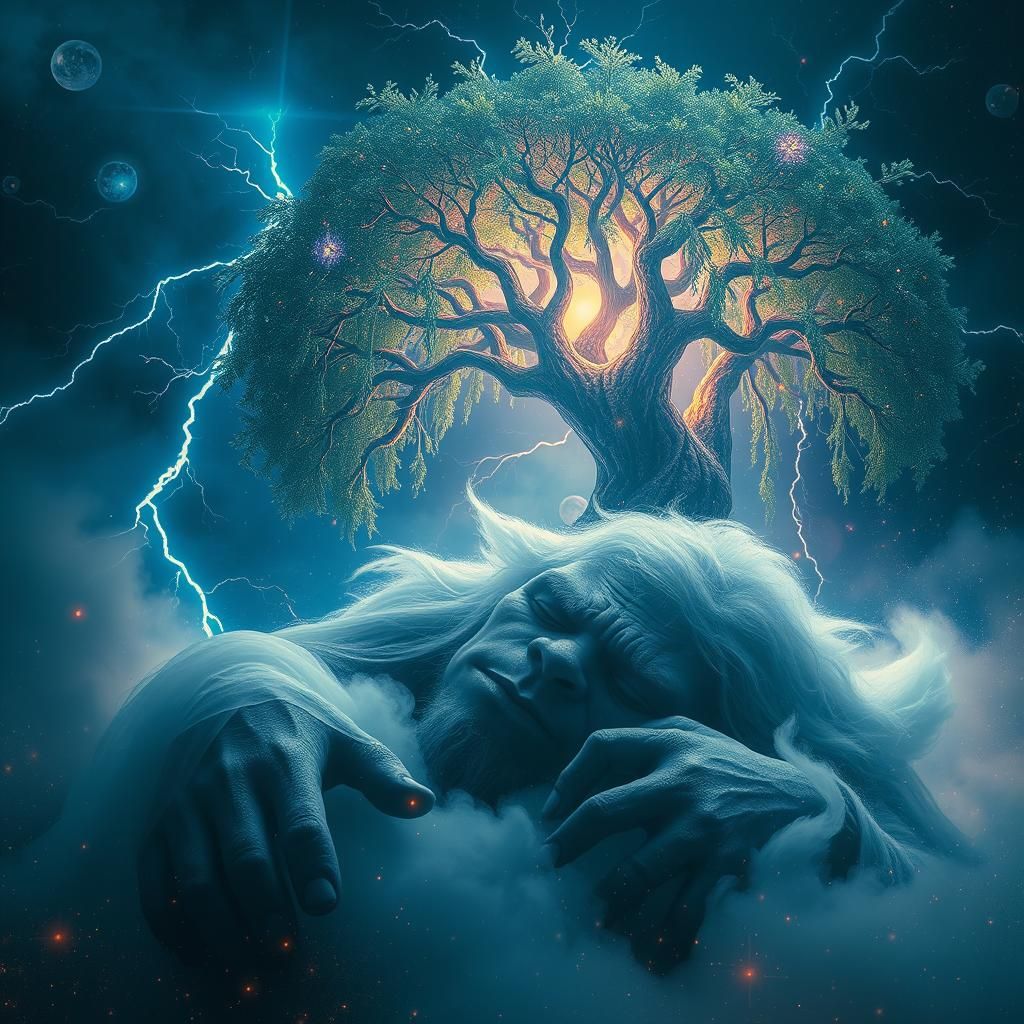 Mystical Troll Slumbering Under Astral Storm