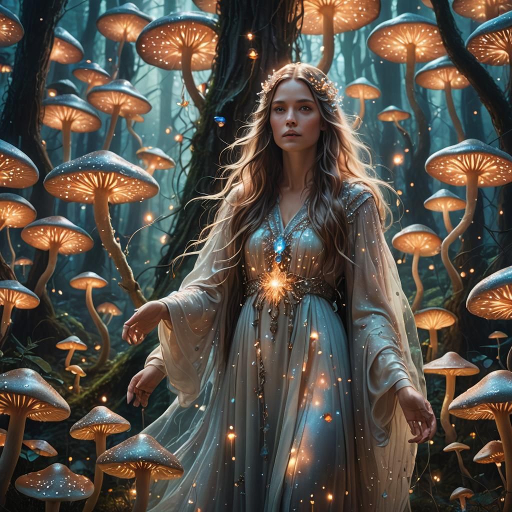 Enchanted Forest Woman in a Fantasy Matte Painting