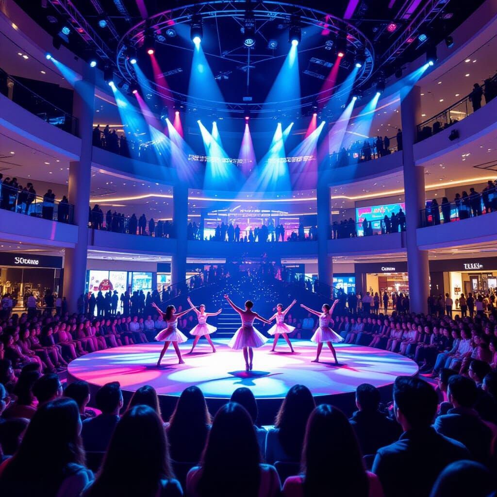 Circus Performance with Dynamic Lighting at Westfield Mall