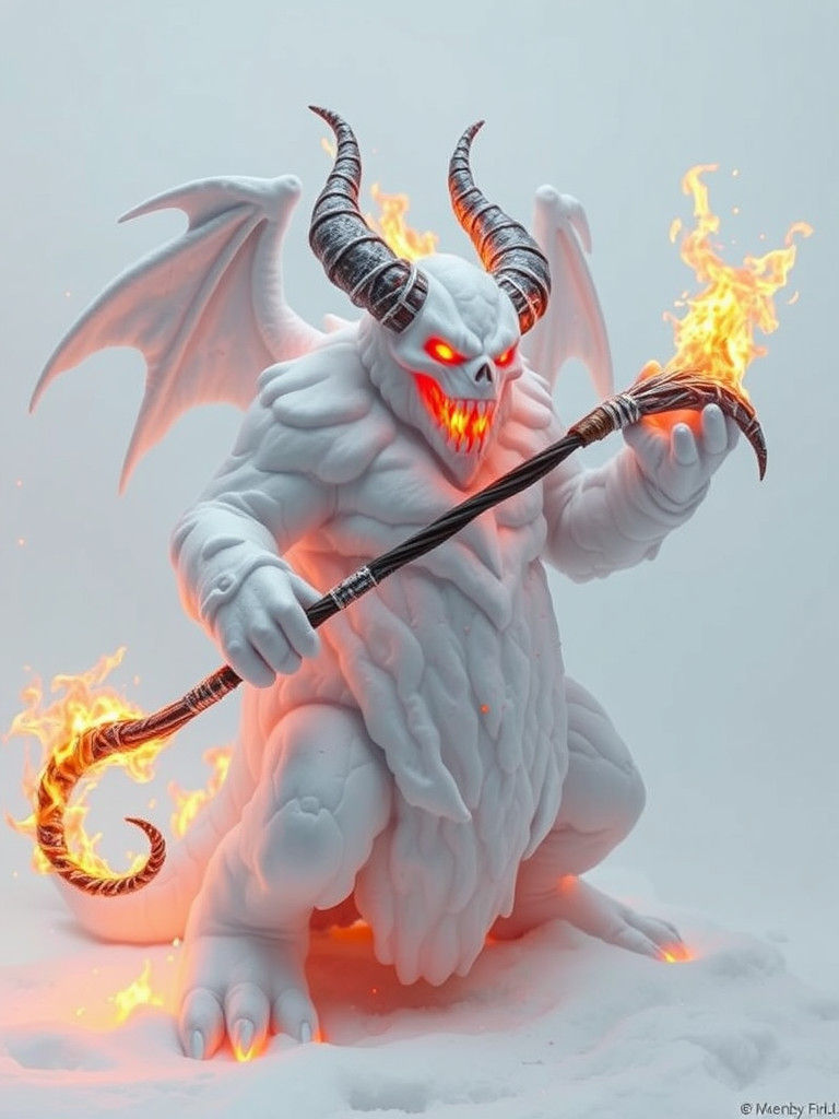 Balrog Snowman with Fire Whip