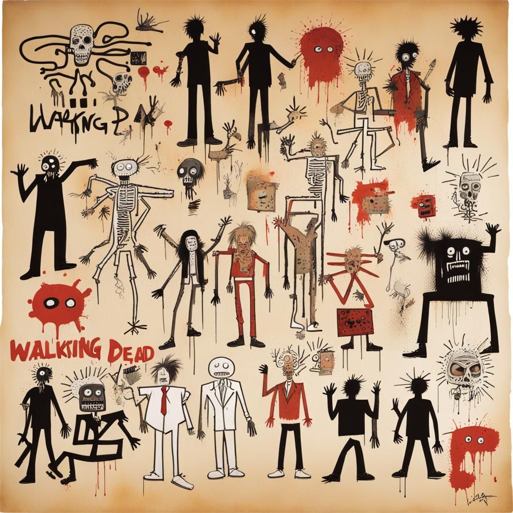 The Walking Dead in Basquiat, Dali, Haring Style