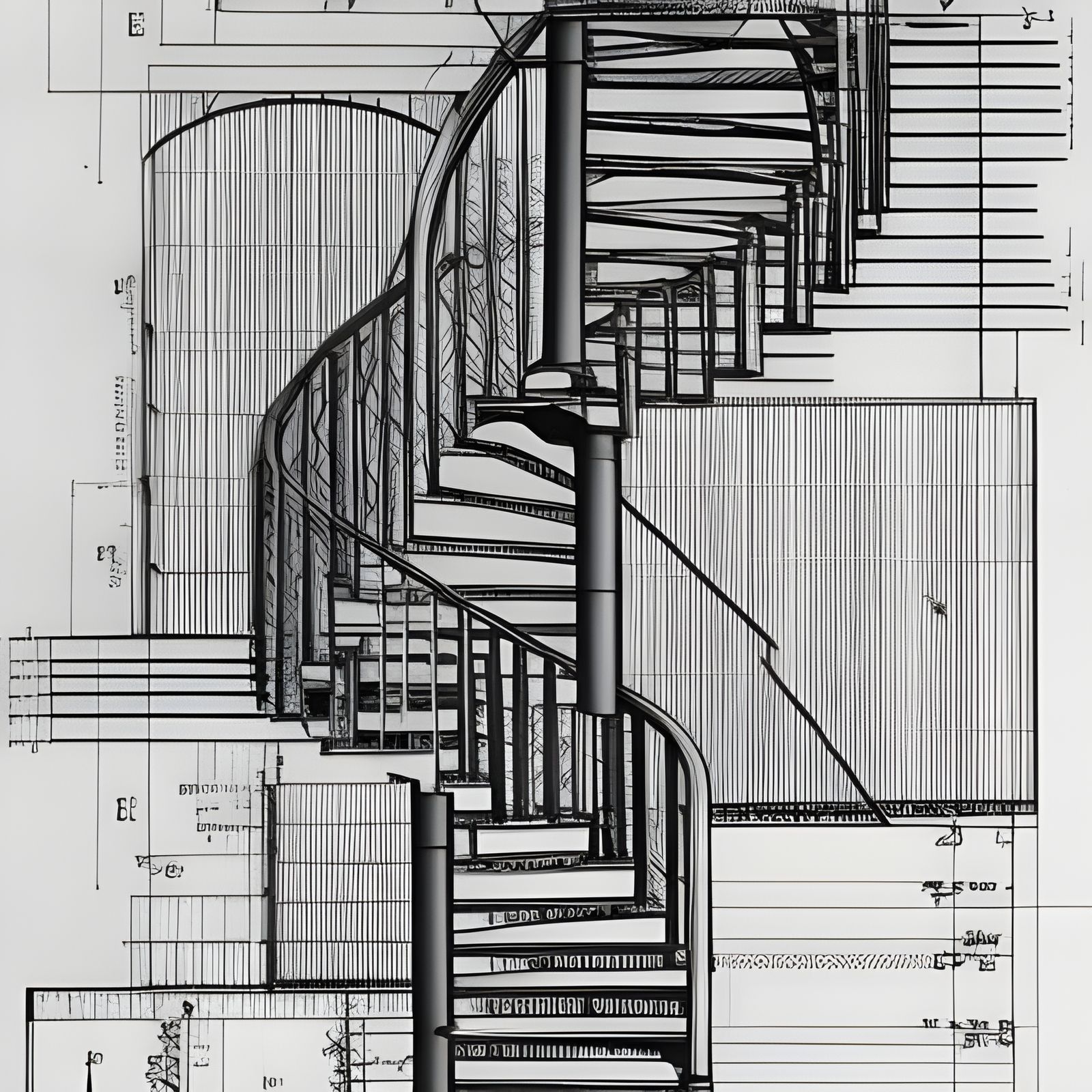 Spiral Staircase Blueprints
